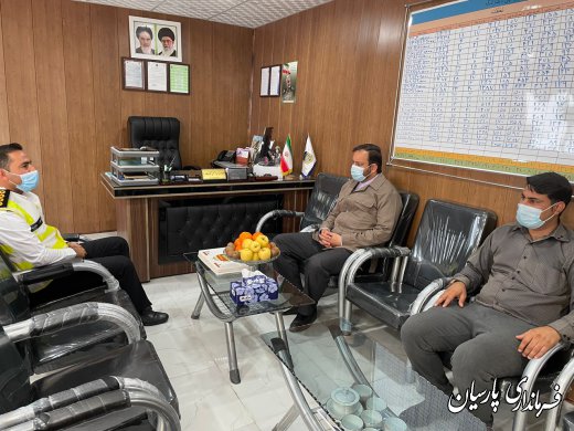 بازدید فرماندار و رئیس شورای تامين، شهرستان پارسيان از پليس راه پارسيان