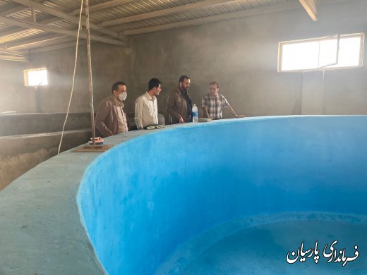 بازديد مهندس فرهنگ سالمی، فرماندار شهرستان پارسيان از سايت پرورش ماهی 