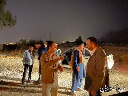بازدید فرماندار و اعضای ستاد مدیریت بحران شهرستان پارسيان از نقاط حادثه خیز بارندگی